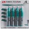 Tiny-Titan Mini Markers, Keychain Clip, Golf Ball Marker, Clip On Nurse's Badge - Green Ink - Fine Point - 4 Pens view 1