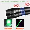 YZYOE Rechargeable Green Light Tactical Flashlight500 Yard Green Light Zoomable Flashlight Observation Lights with Pressure Switch Universal Picatinny Rail Mount kit. view 2