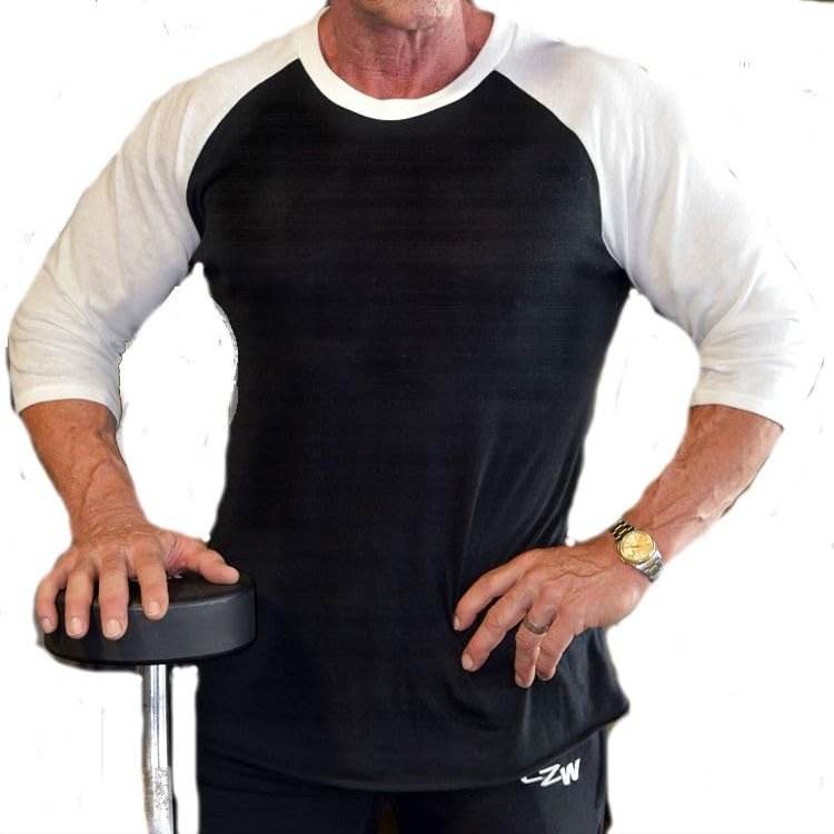 444 3/4 Sleeve Shirts in Solid Colors, Workout wear, Bodybuilding Shirt