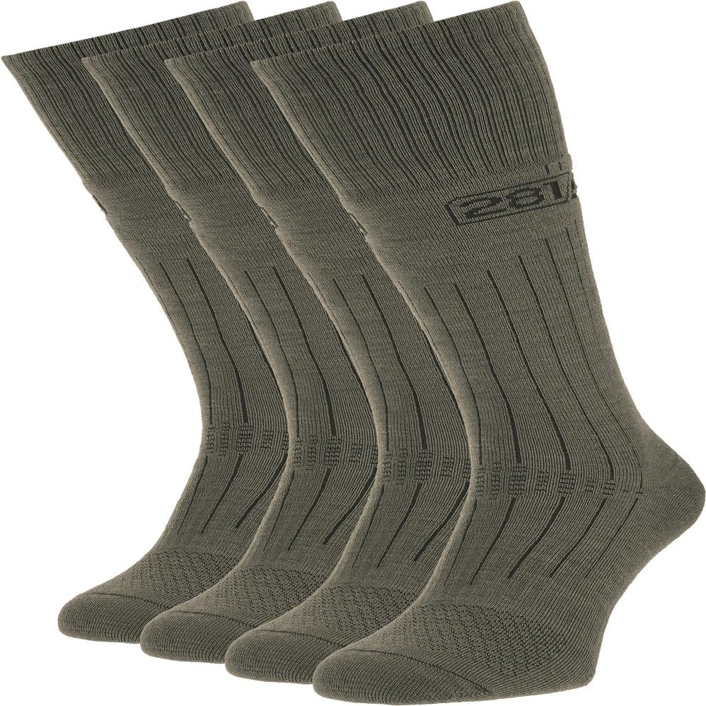281Z Military Winter Cushioned Mid-Calf Wool Boot Socks - Tactical Trekking Hiking Outdoor Hunting (Olive Drab, Small 4 Pairs Pack)