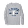 St Johnsbury Vermont VT Vintage Athletic Navy Long Sleeve T-Shirt view 1