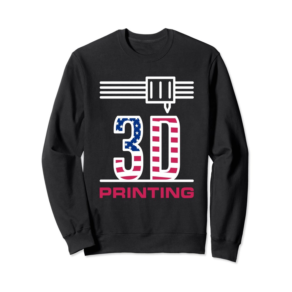 3D Printing USA American Flag - I Love 3D Printers Patriotic Sweatshirt