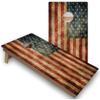 Skip's Garage American Flag Distressed Corn Hole Set - All-Weather - Include Case + Hole + Edge Lights view 1
