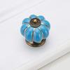 Southst Pumpkin Handles 40mm Drawer Knobs Cupboard Door Handles Single Hole Cabinet Handles with Screws Furniture Handles - (Color: Blue) view 1