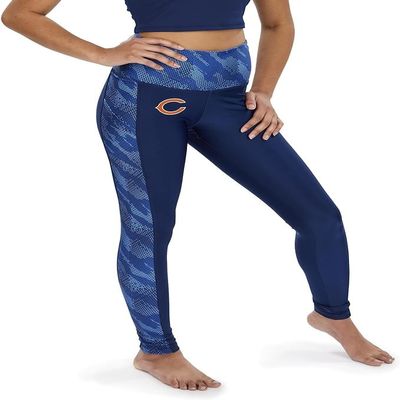 Zubaz NFL Chicago Bears Navy Blue Elevated Leggings w/Pockets & Tonal Blue Viper Accent, XX-Large