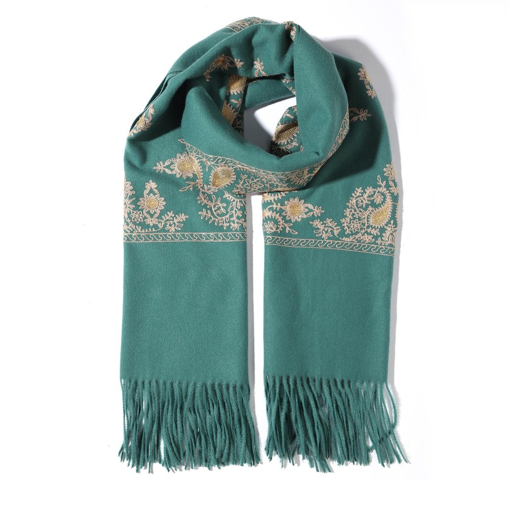 Letusto LUU MANLIC Women's Shawl Wrap Embroidered Tassel Scarf, Premium Quality, Oversize(73x27), Soft,Durability,Warm, Versatile