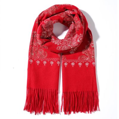 Letusto LUU MANLIC Women's Shawl Wrap Embroidered Tassel Scarf, Premium Quality, Oversize(73x27), Soft,Durability,Warm, Versatile