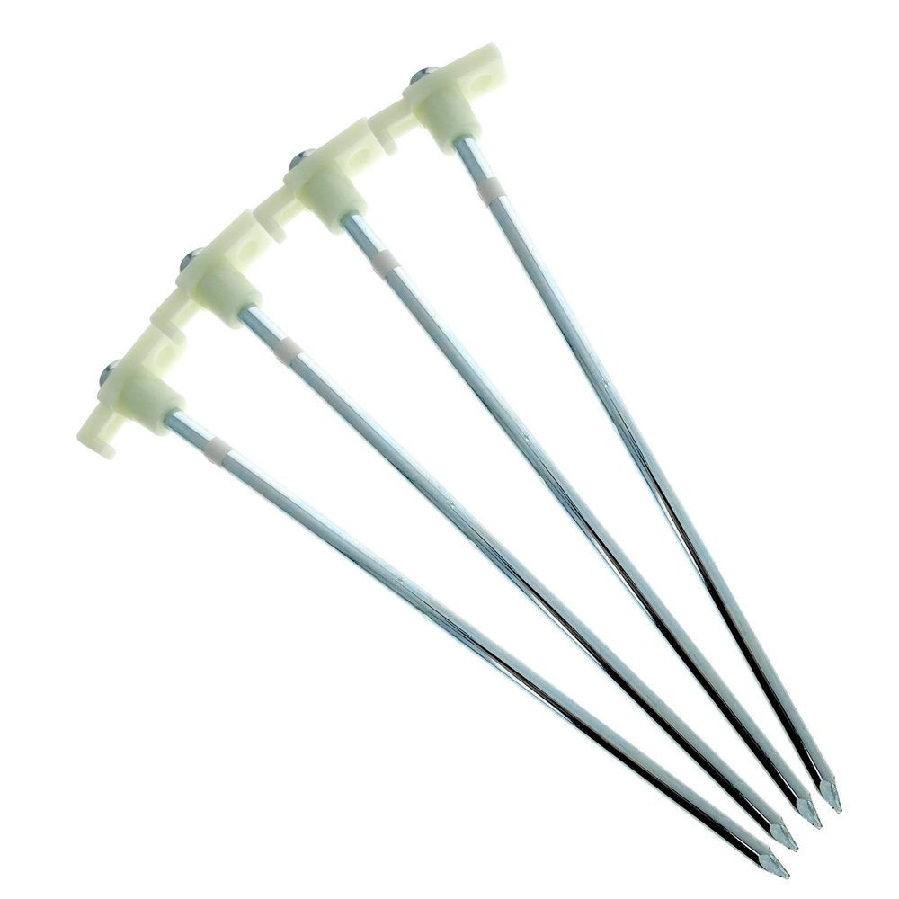 (6 Pack) Glow in The Dark Heavy Duty Steel Camping Gear Anchor Tent Stake Tent Pegs