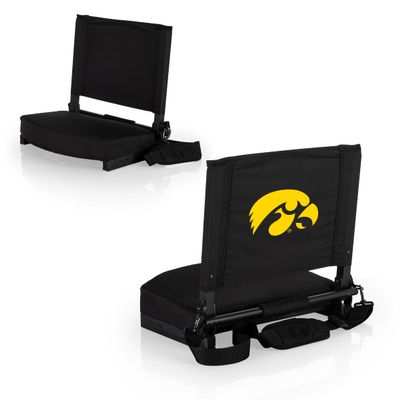 Picnic TIME NCAA Iowa Hawkeyes Gridiron Stadium Seat, Lightweight, Portable Folding Chair for Bleachers and Benches, (Black)
