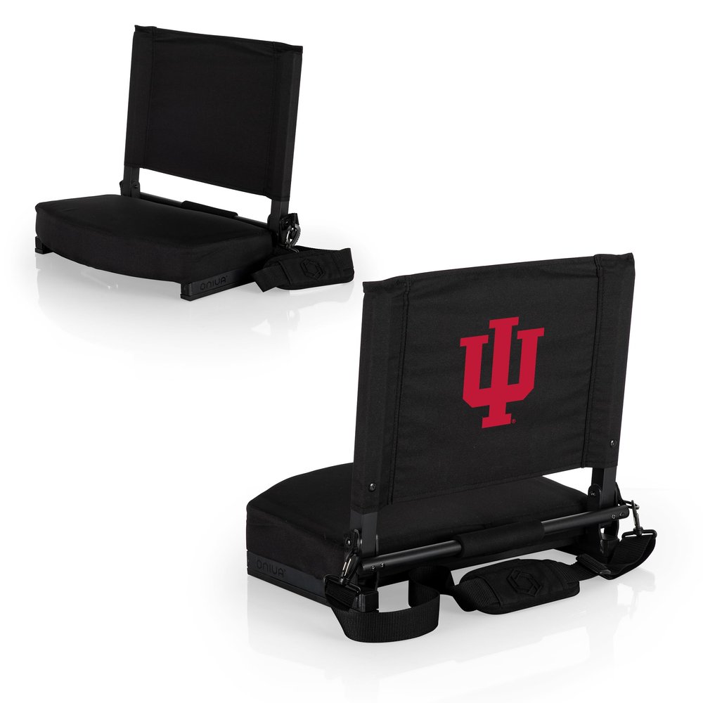 Picnic TIME NCAA Indiana Hoosiers Gridiron Stadium Seat, Lightweight, Portable Folding Chair for Bleachers and Benches, (Black)