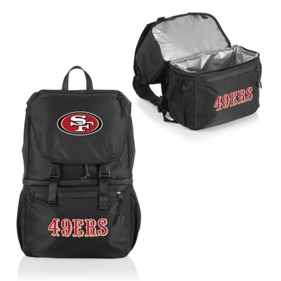 PICNIC TIME NFL San Francisco 49ers Tarana Backpack Cooler Made with Recycled Material, Soft Cooler Backpack, Upcycled Cooler Bag, (Carbon Black)