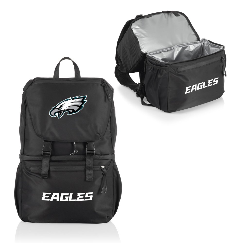 PICNIC TIME NFL Philadelphia Eagles Tarana Backpack Cooler Made with Recycled Material, Soft Cooler Backpack, Upcycled Cooler Bag, (Carbon Black)