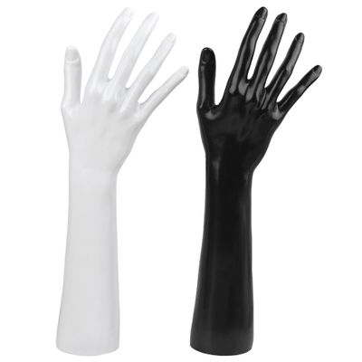Framendino, 2 Pack Large Female Mannequin Hand Ring Display Stand Organizer Holder White Black (Right Hand Only)