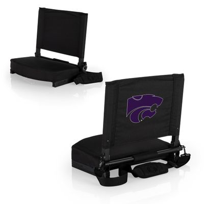 PICNIC TIME NCAA Kansas State Wildcats Gridiron Stadium Seat, Lightweight, Portable Folding Chair for Bleachers and Benches, (Black)
