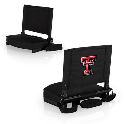 Picnic TIME NCAA Texas Tech Red Raiders Gridiron Stadium Seat, Lightweight, Portable Folding Chair for Bleachers and Benches, (Black)