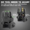TPRCOL Flip Up Sight Front and Rear Flip Sights Mounted on Any Picatinny Rail (Black) view 4