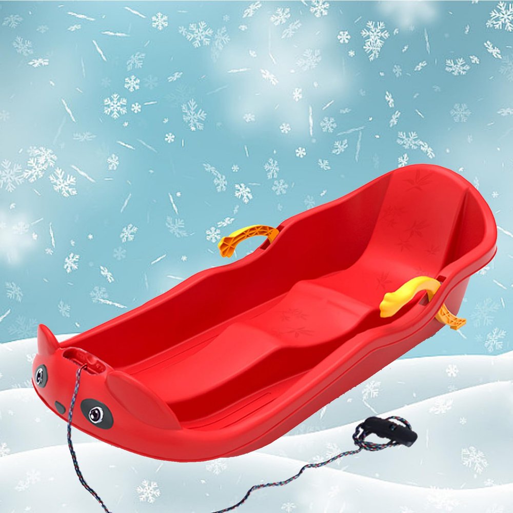 Two-Handle Children'S Sledges, Two-Person, Two-Seater Thickened Sledges, Sledges with Pull Ropes, Frost-Resistant and Wear-Resistant Sledges