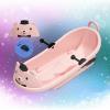 Winter Sled, Children'S Cartoon Bear Sled, Plastic Sled, Thickened Sled, Sled with Wheels Big Backrest view 1