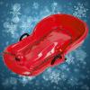 Children's Double Sledge, Padded Wear-Resistant Sledge, Padded Sledge with Backrest, Sledge with Brake Pull Rope view 1