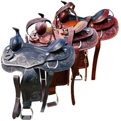 RESISTANCE Western Adult Pleasure Trail Saddle with Floral Tooled