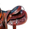 RESISTANCE Western Adult Pleasure Trail Saddle with Floral Tooled view 4