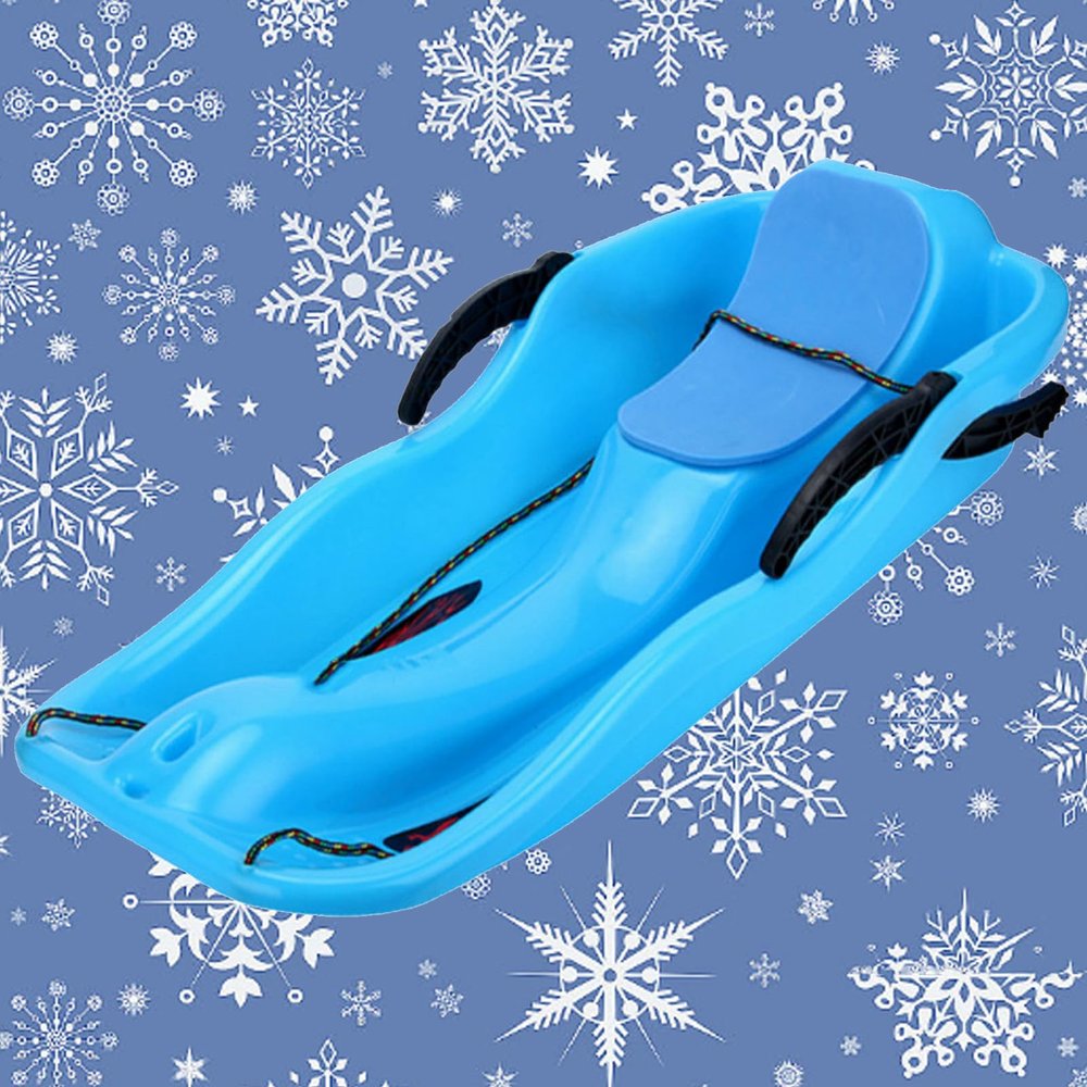Winter Snow Sleds, Children'S Snowboard Sledge, Two-Person, Two-Seater Thickened Sledges, Frost-Resistant and Wear-Resistant Sledges, Adult Sledge with Backrest