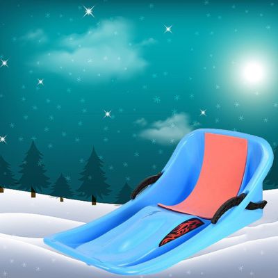 TUOYIBO Winter Snow Sleds, Children's Snowboard Sledge, Two-Person Thickened Sledges, Frost-Resistant and Wear-Resistant Sledges, Adult Sledge with Backrest