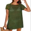ANRABESS Swimsuit Cover Up for Women 2026 Crochet Bathing Suit Swimwear Mesh Knit Beach Dress Summer Vacation Clothes Medium Army Green view 1