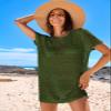 ANRABESS Swimsuit Cover Up for Women 2026 Crochet Bathing Suit Swimwear Mesh Knit Beach Dress Summer Vacation Clothes Medium Army Green view 3