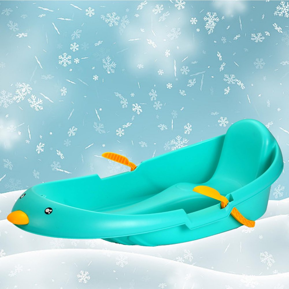 Children's Snowboard Sled, Winter Sled, Thickened Wear-Resistant Sled, Plastic Sled, Adult Sled with Backrest
