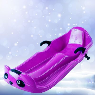 Double Thickened Sledge, Two Handles Children's Sledge, Sledge with Pull Rope, Frost-Resistant and Wear-Resistant Sledge
