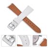 JWNSPA Top Grain Leather Watch Band - Quick Release Brushed Buckle Replacement Strap for Men - Choice of Width -18mm 19mm 20mm 21mm 22mm 23mm 24mm (21mm, White & Silver Buckle) view 3