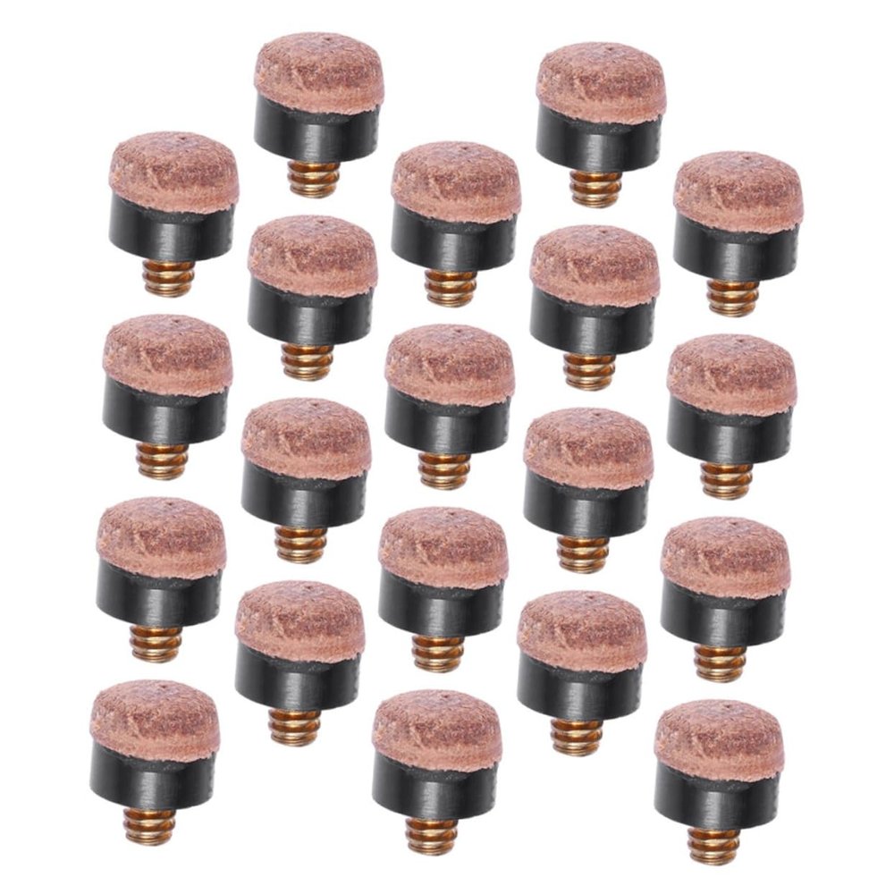 BESPORTBLE 20pcs Billiard Tip Replacement Tips for Snooker and Pool Cues Easy Install Billiard Accessories Smooth for Enhanced Performance