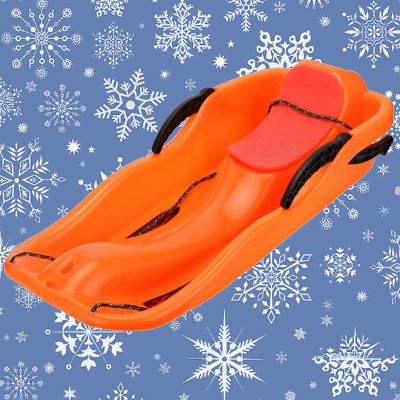 Winter Snow Sleds, Children'S Snowboard Sledge, Two-Person, Two-Seater Thickened Sledges, Frost-Resistant and Wear-Resistant Sledges, Adult Sledge with Backrest