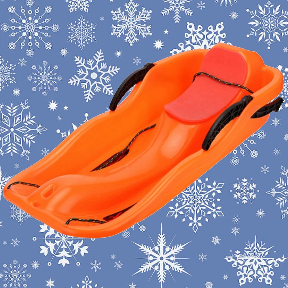 Winter Snow Sleds, Children'S Snowboard Sledge, Two-Person, Two-Seater Thickened Sledges, Frost-Resistant and Wear-Resistant Sledges, Adult Sledge with Backrest