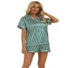 C-569 Lime Green PJ Sets for Ladies Silk Faux Print Straight Leg Shorts Pajamas PJ Sets Womens 2025 Clothing Y2K OQ M view 3