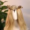MOSTORY Gold Raven Elf Crown - Handmade Fairy Feather Headpiece Floral Gothic Circlet Elven Tiara with Raven Skull for Women s Witch Carnival Renaissance Cosplay view 4
