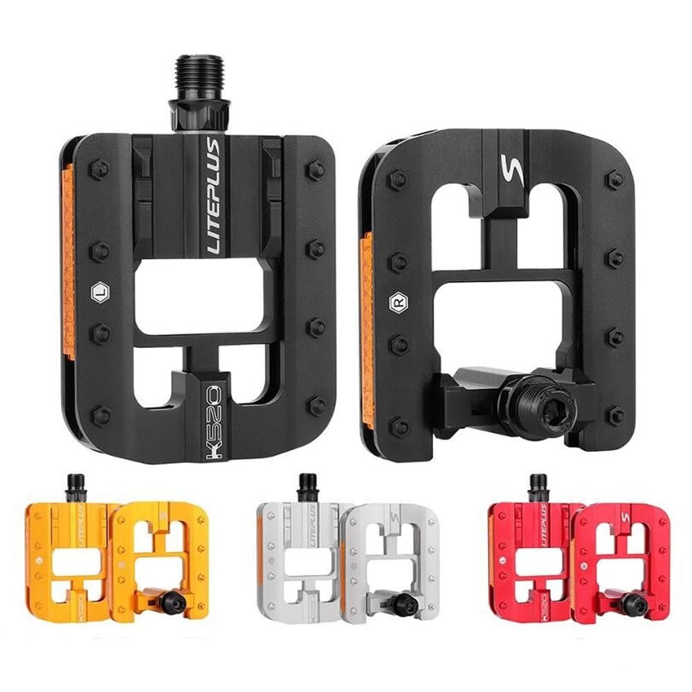 Bicycle Foldable Pedals with Aluminum, Universal 9/16 inch Non-Slip Cycling Pedals for Brompton fold Pedalfor dahon Road Bike MTB (Black)