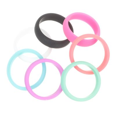 BESPORTBLE Silicone Rings Set Women Fitness Bands Decorative Ring Bands 7 Colors Comfortable for Large