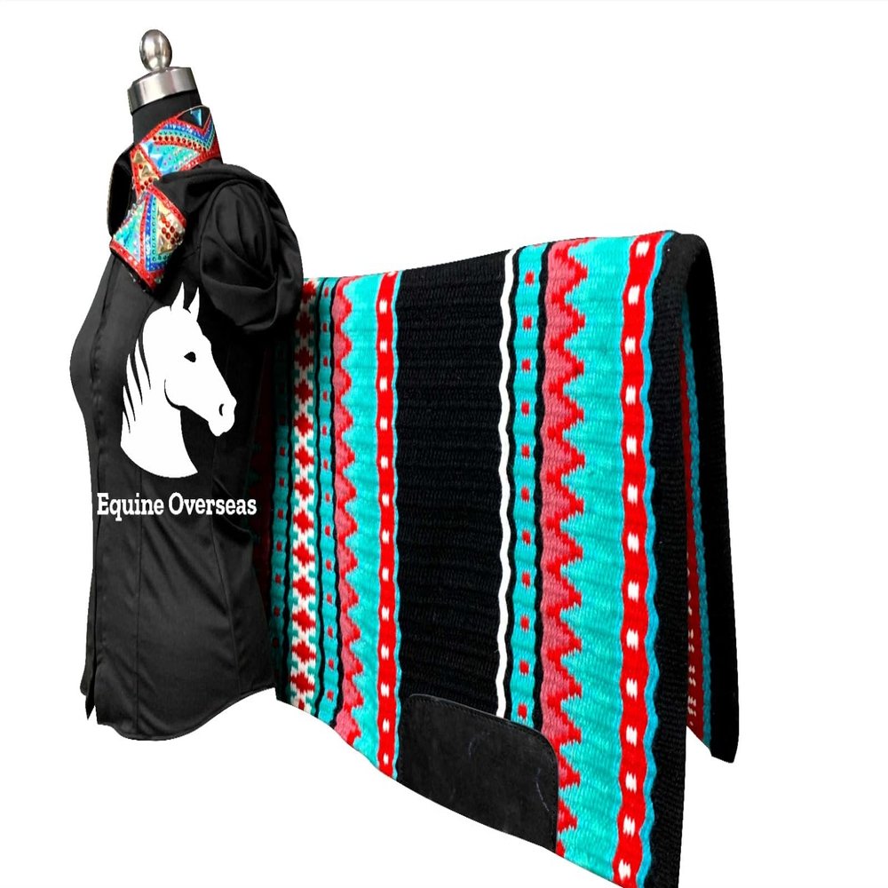 EQUINE OVERSEAS Western Showmanship Horsemanship Pleasure Show Shirt and Matching Show pad - Black (US, Alpha, X-Small, Regular, Regular, Polyester- Lycra)