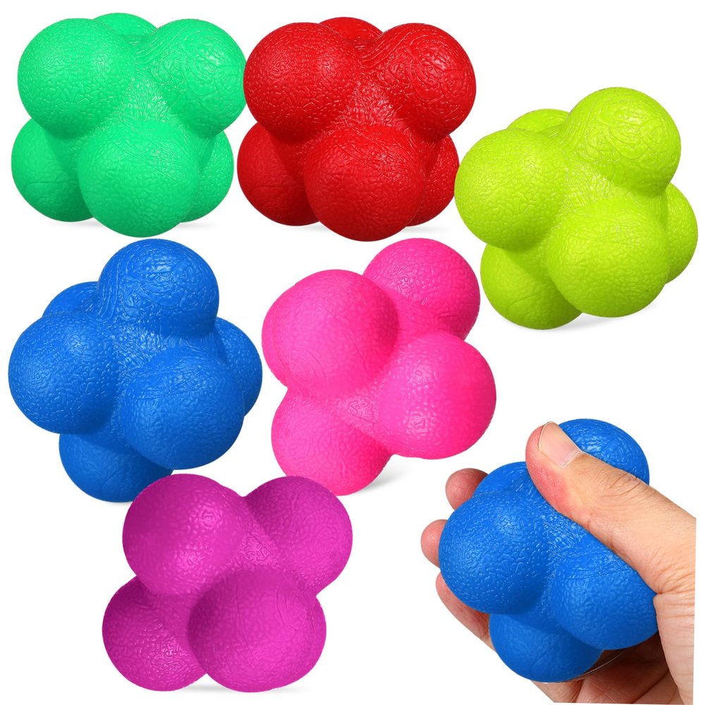 Toddmomy 6pcs Hexagonal Reaction Balls Agility Training Equipment for Soccer Basketball and Volleyball Enhance Reaction Coordination Materials