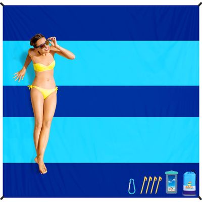 BYDOLL Beach Blanket Waterproof Sandproof 78''110'' Suits1-7 Adults Compact Lightweight Oversized Sand-Free Blanket Large Picnic Mat for Beach Travel Camping Hiking