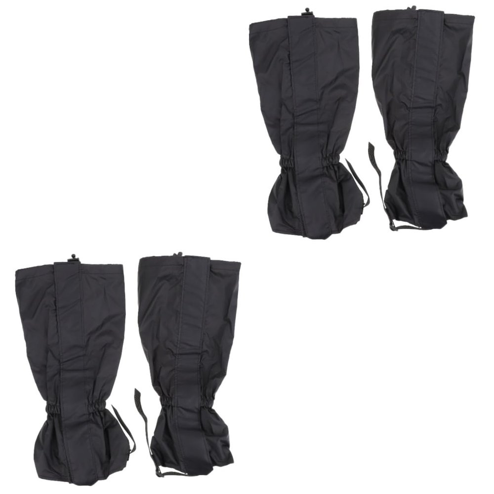BESPORTBLE 2pairs Snow Gaiters for Hiking and Outdoor Activities Leg Covers for Climbing and Mountaineering Breathable Material Black