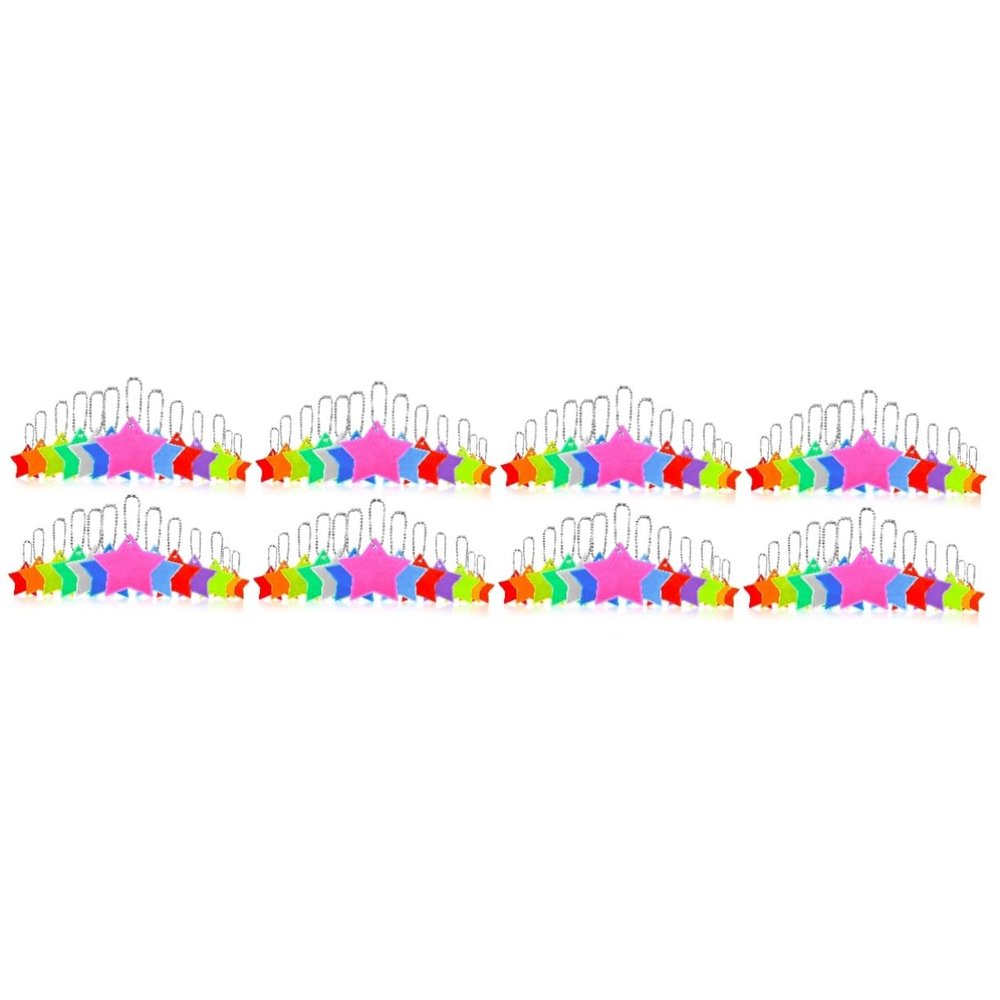 BESPORTBLE 104pcs Keychain Reflective Safety Reflective Gear for Boys and Girls Necklace Star Shape Reflector Charms for Backpacks Keys