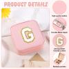 URSKYTOUS Travel Jewelry Case For Women Girls Jewelry Box Mini Jewelry Organizer Holder for Women Portable Personalized Teen Girls Birthday Gift for Friend Sister Mom Bridesmaid HerPink G view 3