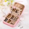 URSKYTOUS Travel Jewelry Case For Women Girls Jewelry Box Mini Jewelry Organizer Holder for Women Portable Personalized Teen Girls Birthday Gift for Friend Sister Mom Bridesmaid HerPink G view 4