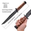 ZhengSheng 8.0 inches Fixed Blade Hunting Knife - Perfect PVD Titanium Coating DC53 Steel Blade Bowie Knife with Leather Sheath for Camping, Hiking, Survival view 2
