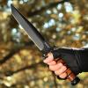 ZhengSheng 8.0 inches Fixed Blade Hunting Knife - Perfect PVD Titanium Coating DC53 Steel Blade Bowie Knife with Leather Sheath for Camping, Hiking, Survival view 3