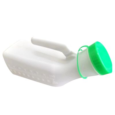 BAMFY Portable Urinals for Men Glow in The Dark with Lid, Male Urinal Bottles with Spill Proof, Pee Bottle for Hospital Incontinence, Seniors Pee Container (Color : Green)