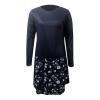 Women Fall Long Sleeve Dress Bohemian Floral Print Shift Dress with Pocket Casual Round Neck Loose Ethnic Flowy Swing Midi Tshirt Dress Plus Size view 3